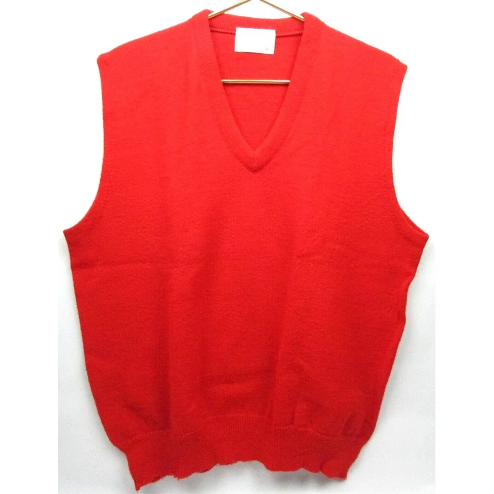 Vintage Royal Jeff Golf . Sweater Vest XL Jeff Lamb Virgin Lambs wool Red